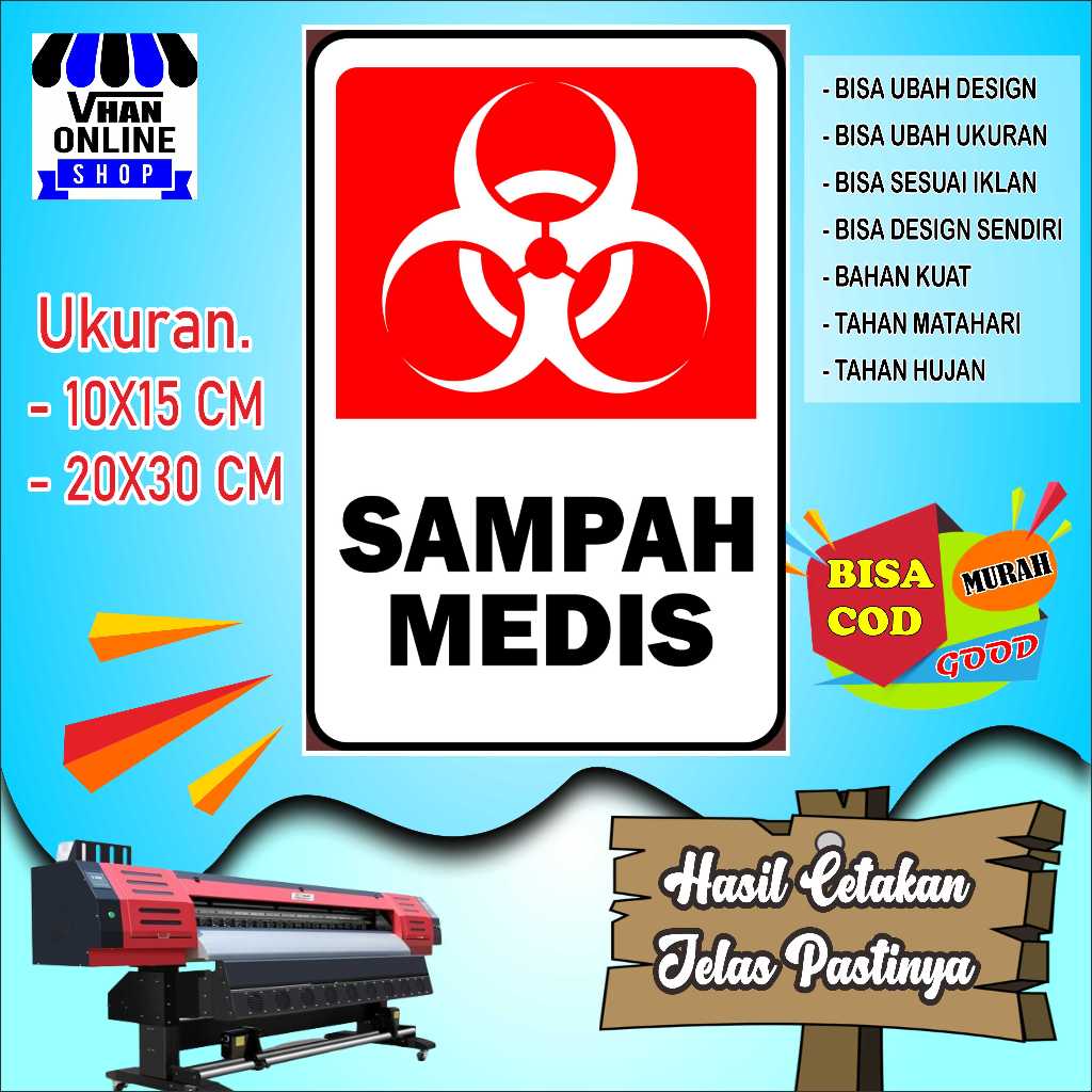 

Cetak Stiker Untuk Tong Sampah Medis Merah