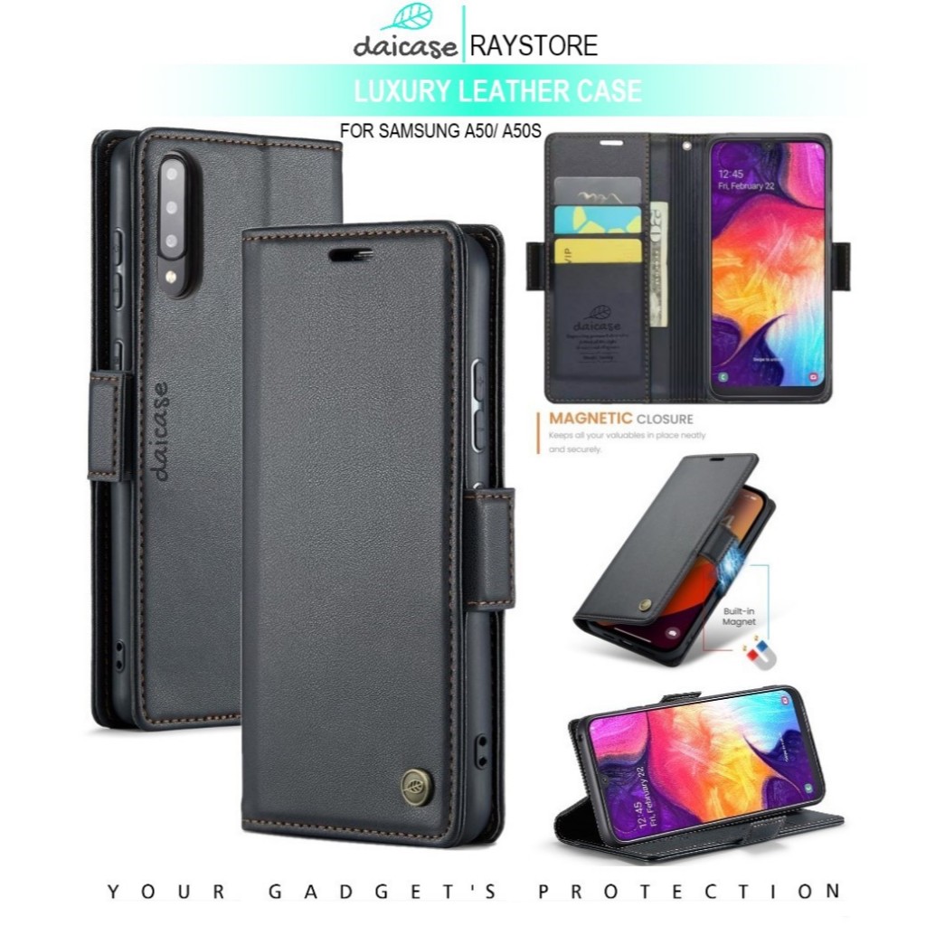 SAMSUNG A50 / A50S / A30S   FLIP LEATHER CASE PREMIUM-FLIP WALLET CASE UNTUK SAMSUNG A50/A50S/A30S