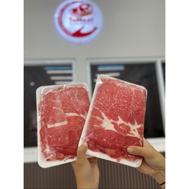 

beef slice low fat bagian ribeye/blade asli sapi - 500gram