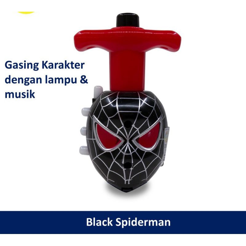 Mainan Gangsing Spiderman Tembak Led Musik