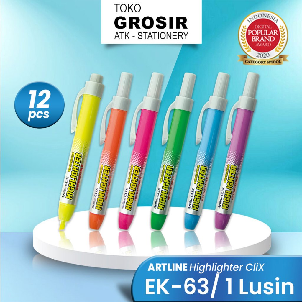 

GROSIR Highlighter Artline Clix 63 (12 PCS)