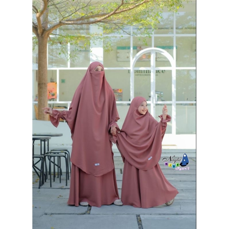 Gamis Zaina Set gamis Jilbab French Khimar Anak-Dewasa