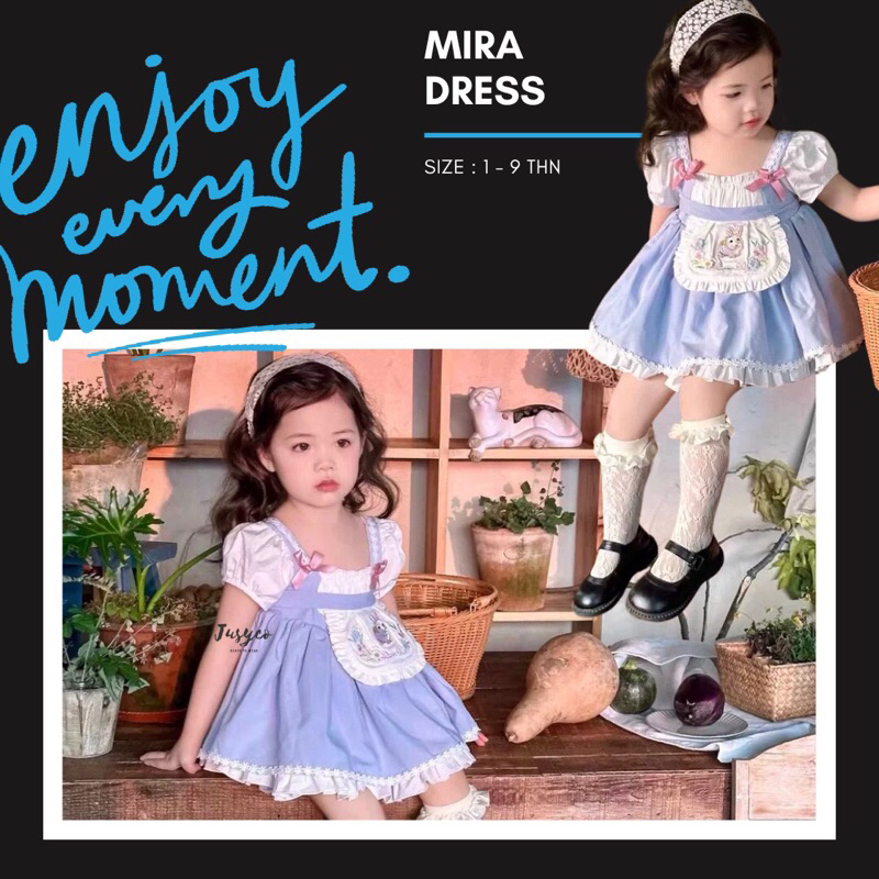 Mira Fairy Rabbit Blue Dress/ Dress Pesta  Anak Karakter Lucu