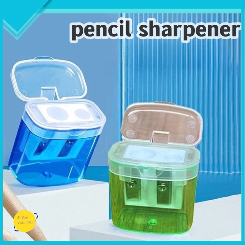 

Double Hole Pencil Sharpener With Case Stationary School Supplies Plastic Manual Mechanical Pencil