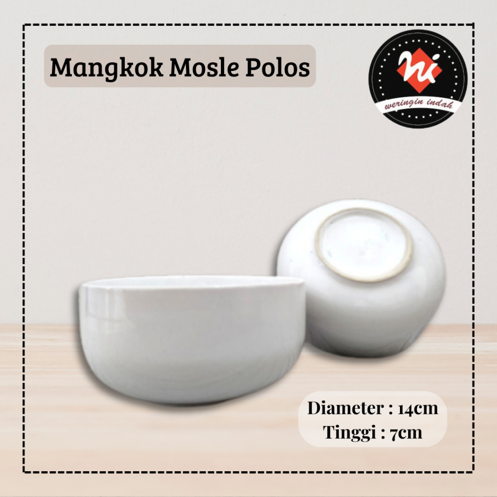 Weringin Indah - Mangkok Keramik Mosle Polos, Mangkok Keramik Kaibon Polos, Mangkok Keramik Polos, M