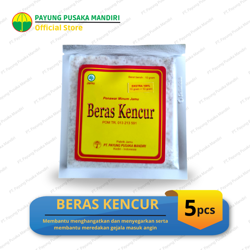 

Beras Kencur payung pusaka mandiri, Membantu menghangatkan dan menyegarkan serta membantu meredakan gejala masuk angin