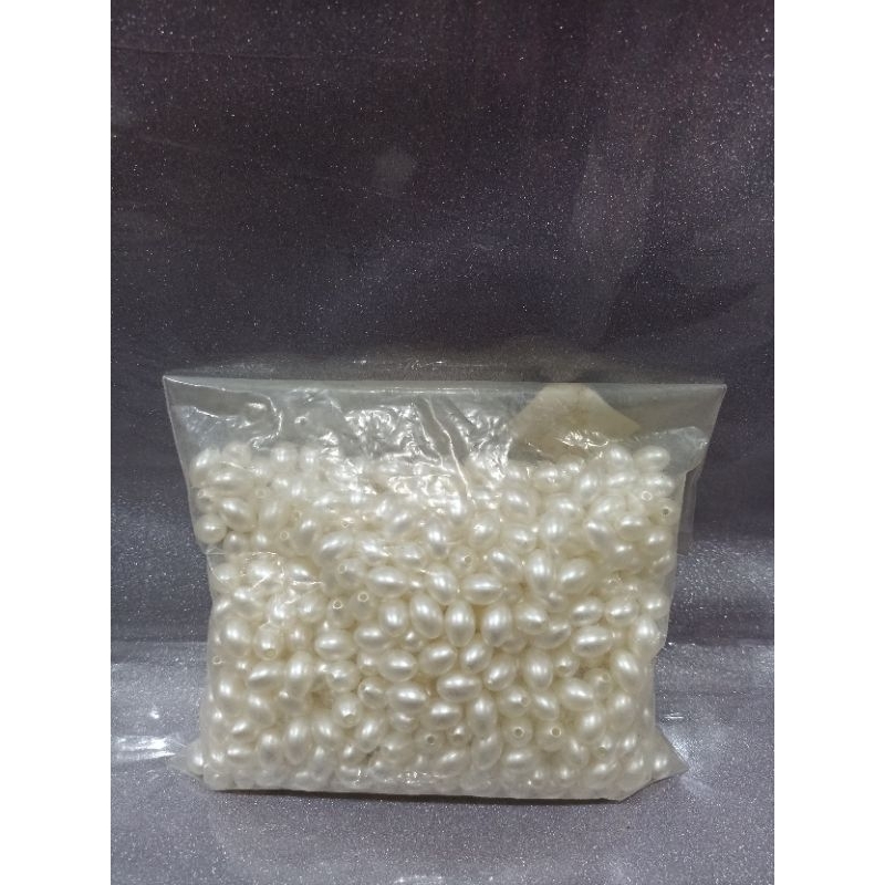 RICE BEADS MANIK-MANIK BENTUK BERAS WARNA MUTIARA IMITASI