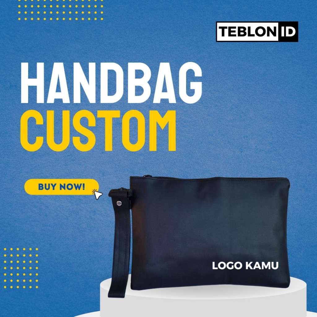 Clutch Handbag Dompet Pouch Custom Logo / Tas Tangan Pria Wanita / Souvenir Surabaya / Sounvenir Mur