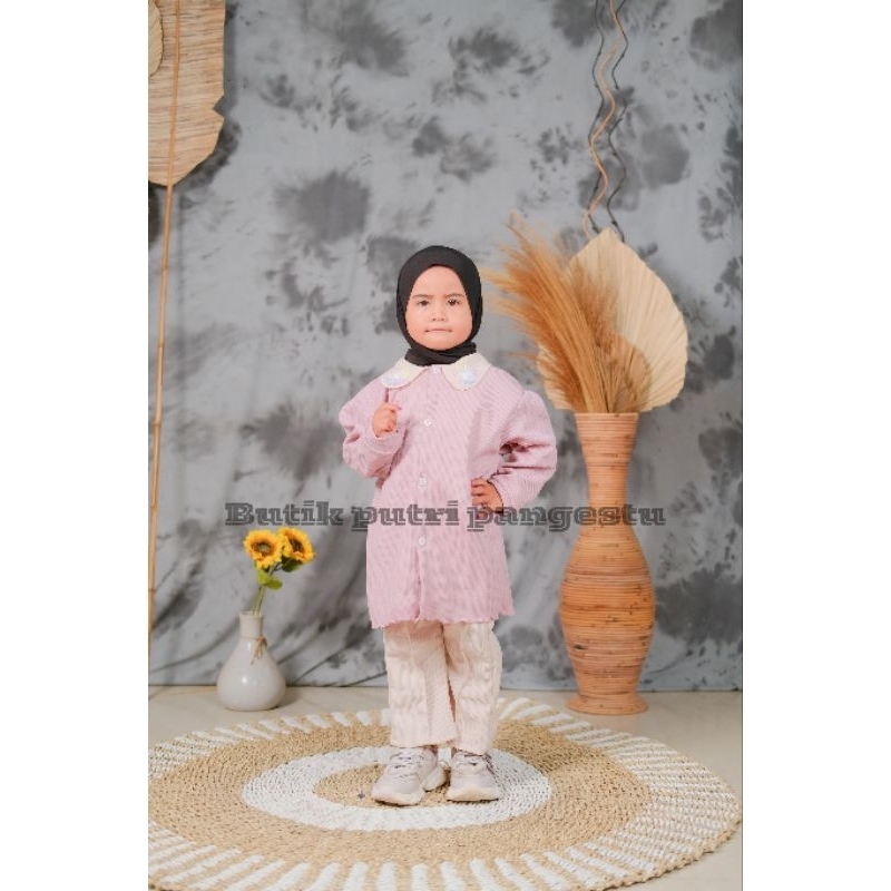 ONE SET ANAK PEREMPUAN CARDIGAN 3-11 TAHUN cardigan anak bordir bunga setelan anak perempuan cutbray
