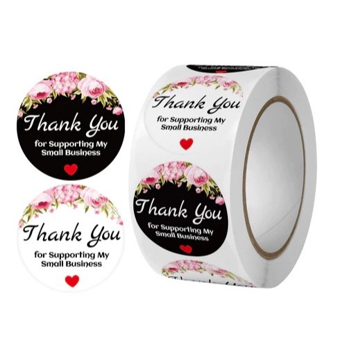 

Sticker Thank You Roll Isi 500 Pcs Stiker Terima Kasih Warna Self Adhesive Seal Label Roll Sticker Thank You 2.5Cm