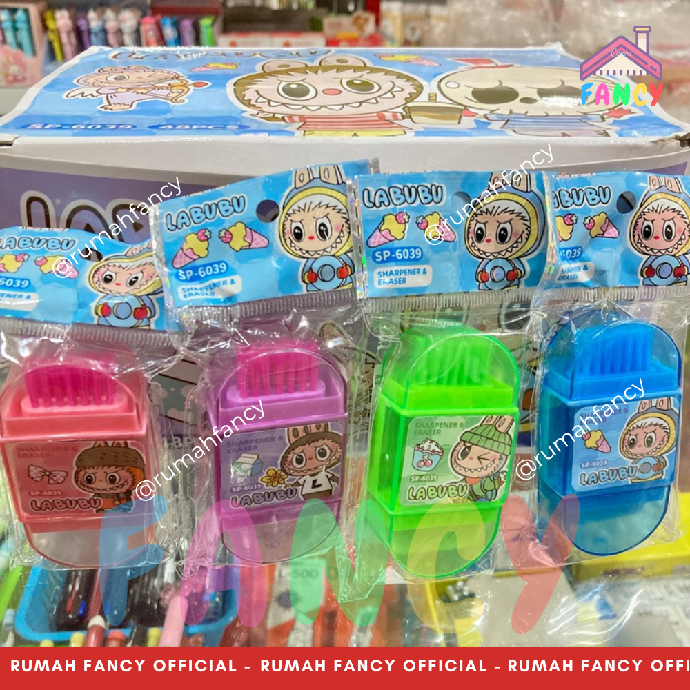 

[1PCS] Serutan Rautan Bentuk Sikat + Eraser Kemasan Plastik Motif LABUBU Unik Lucu Murah