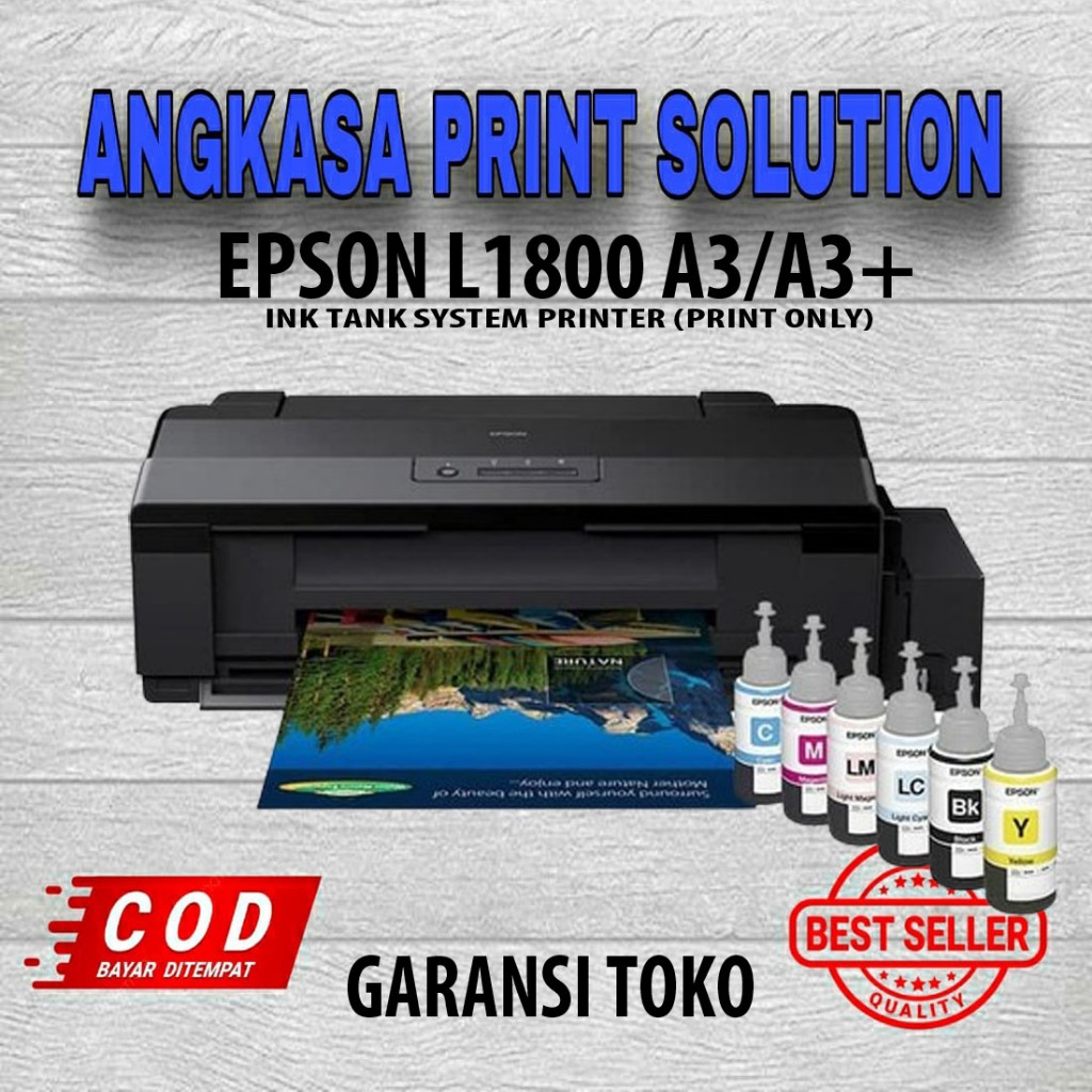 printer EPSON L1800 A3 A3+ printer Ink Tank siap pakai