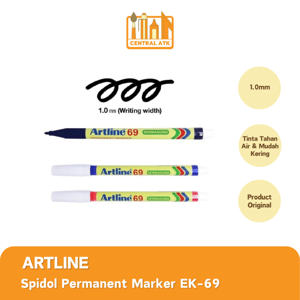 

SPIDOL WARNA / SPIDOL PERMANENT KECIL ARTLINE EK-69 (1 PCS)