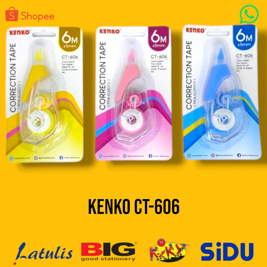 

Correction Tape/ Tipex Kertas Kenko CT 606