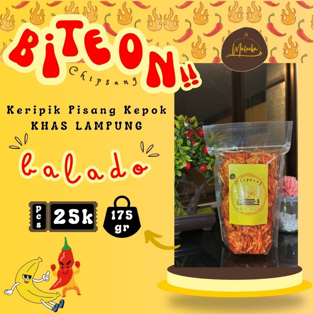 

Chipsang - Keripik Pisang Kepok rasa BALADO Khas Lampung 175gr