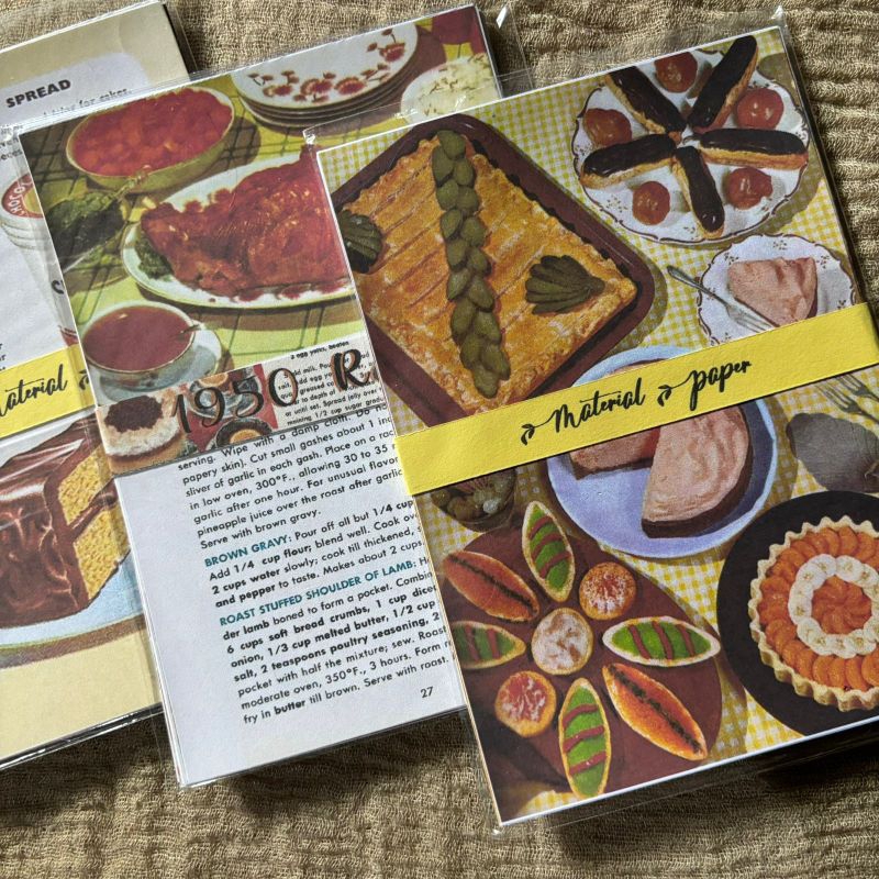 

khalishop - recipe material, paper deco, material paper vintage recipe theme, tema resep jaman dulu, material paper, recipe material