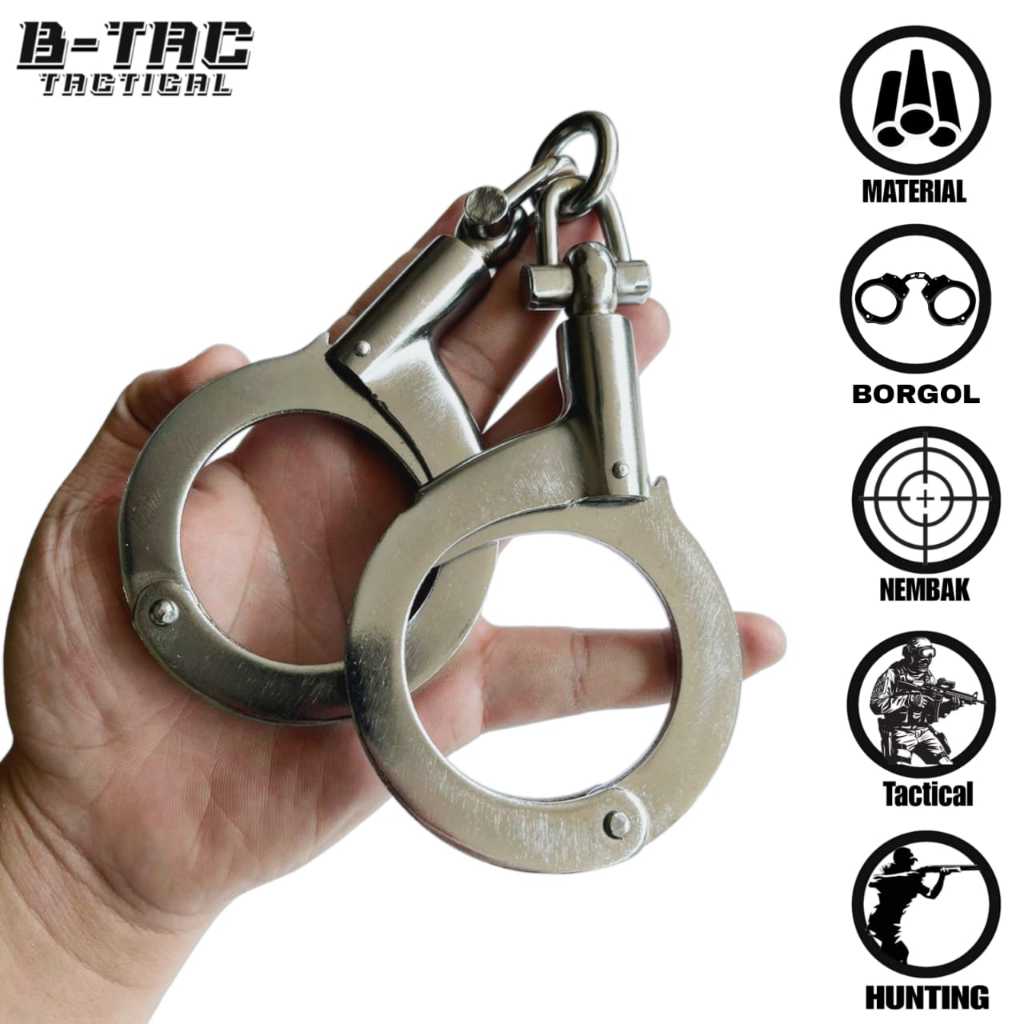 MN [B.INDIA] Set Borgol India Borgol Tangan Handcuff Import Borgol Tangan Tactical