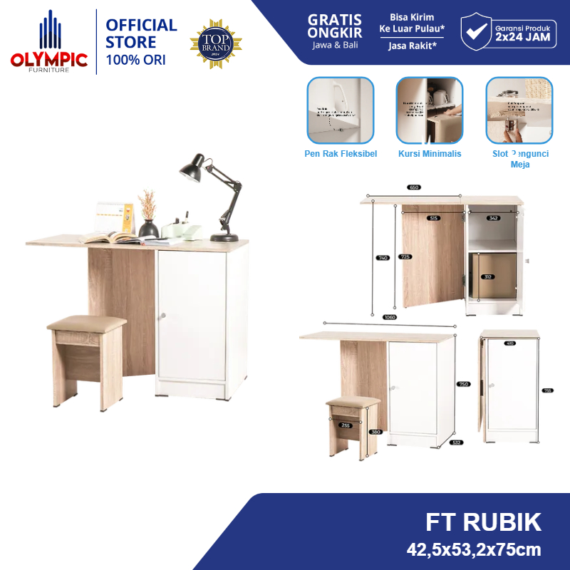 Olympic Folding Table / Meja Belajar / Meja Minimalis /Meja Lipat / Meja Serbaguna - FT Rubik