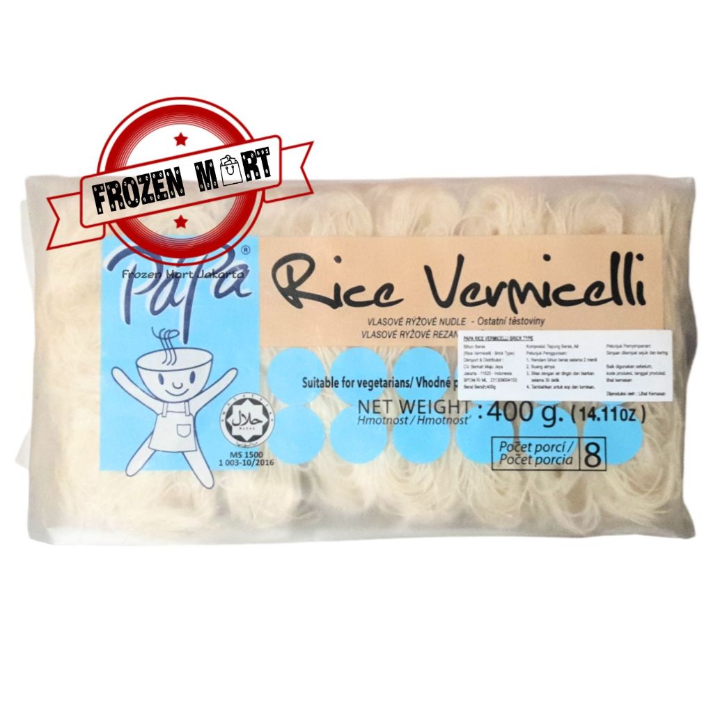 

PAPA Rice Vermicelli / Bihun Beras Polos / Bihun Vegetarian 400Gr