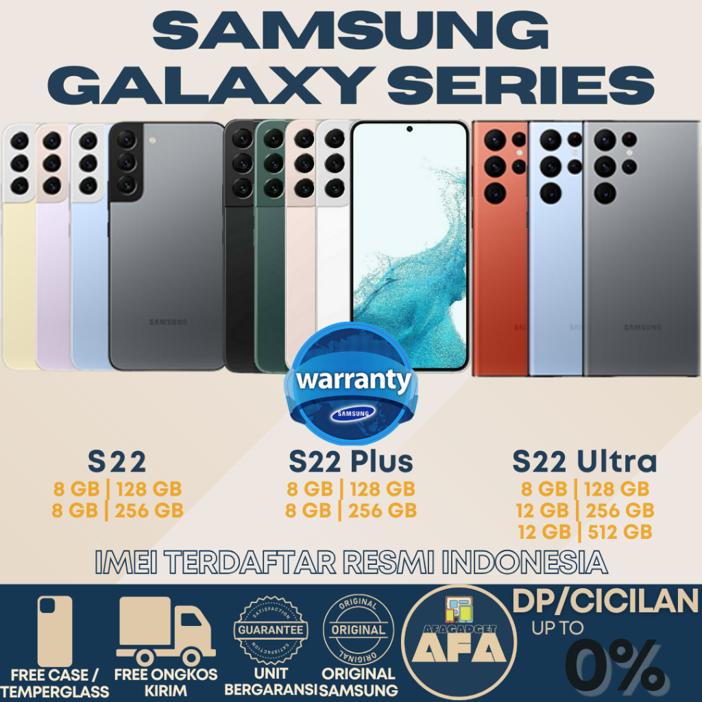 SEIN | SAMSUNG GALAXY S22 | S22 PLUS | S22 ULTRA 5G 512GB 256GB 128GB SECOND ORIGINAL GARANSI RESMI