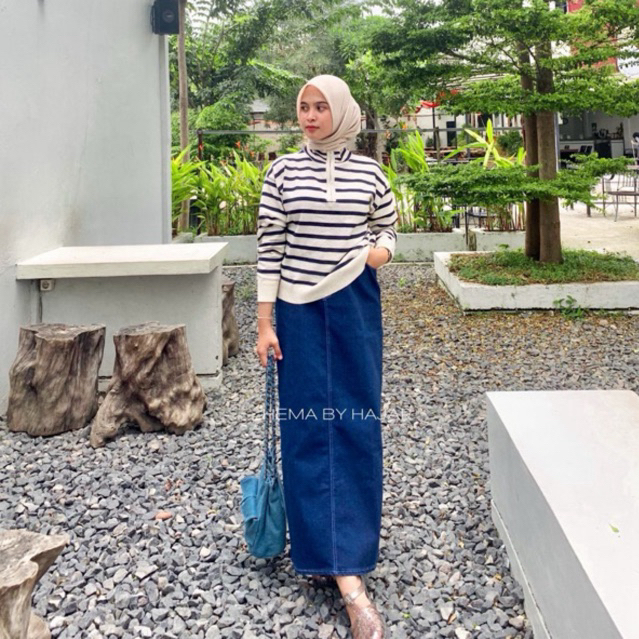 Edl~ Theana Rok Span Jeans / Theana Skirt / Rok Span Jeans Panjang