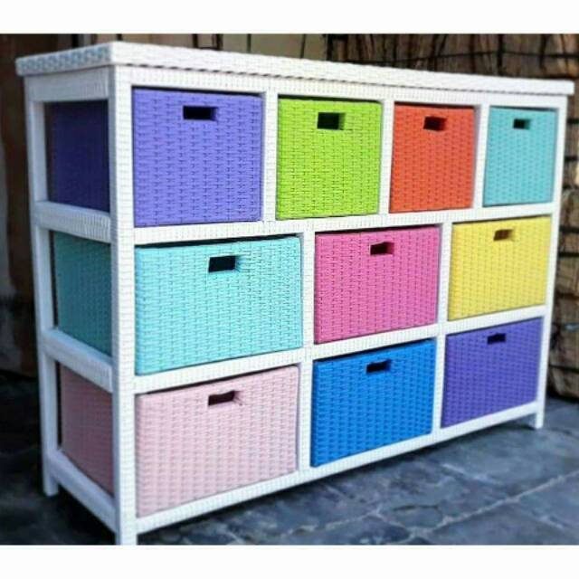 Lemari Rotan Sintetis Laci 10