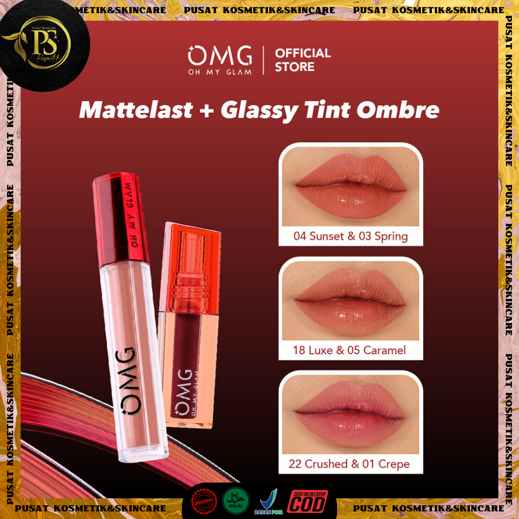 SPECIAL  PAKET OMBRE OMG GLASSY LIP TINT + OMG LIP CREAM | OMBRE OMG