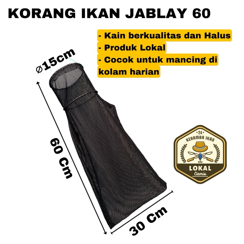 KORANG IKAN JABLA 60CM | KOJA IKAN KAIN HALUS | KORANG PANCING  | BUBU IKAN | KERAMBA IKAN | WADAH I