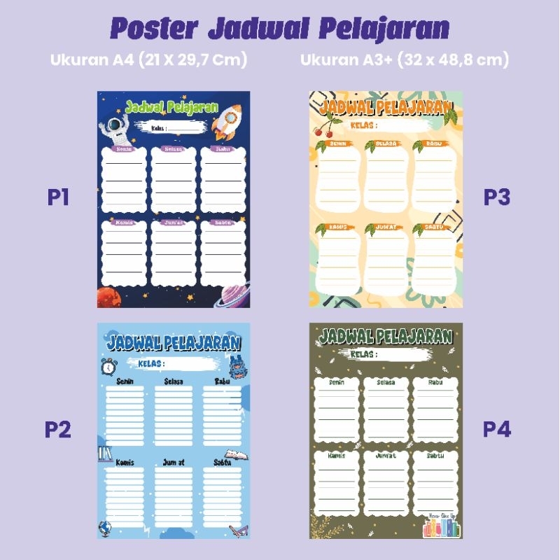 

Poster Jadwal Pelajaran Sekolah Lucu/Poster Jadwal Pelajaran Custom