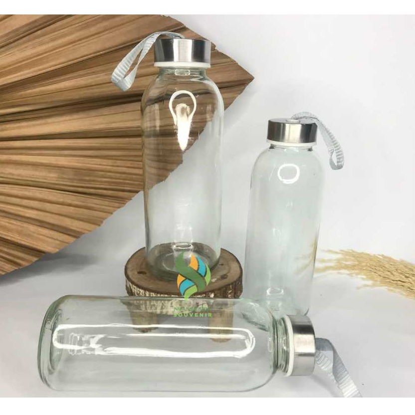 Souvenir Tumbler Botol Bening 300ml Botol Termos Kaca Botol Minum Travel Kaca Bening Polos