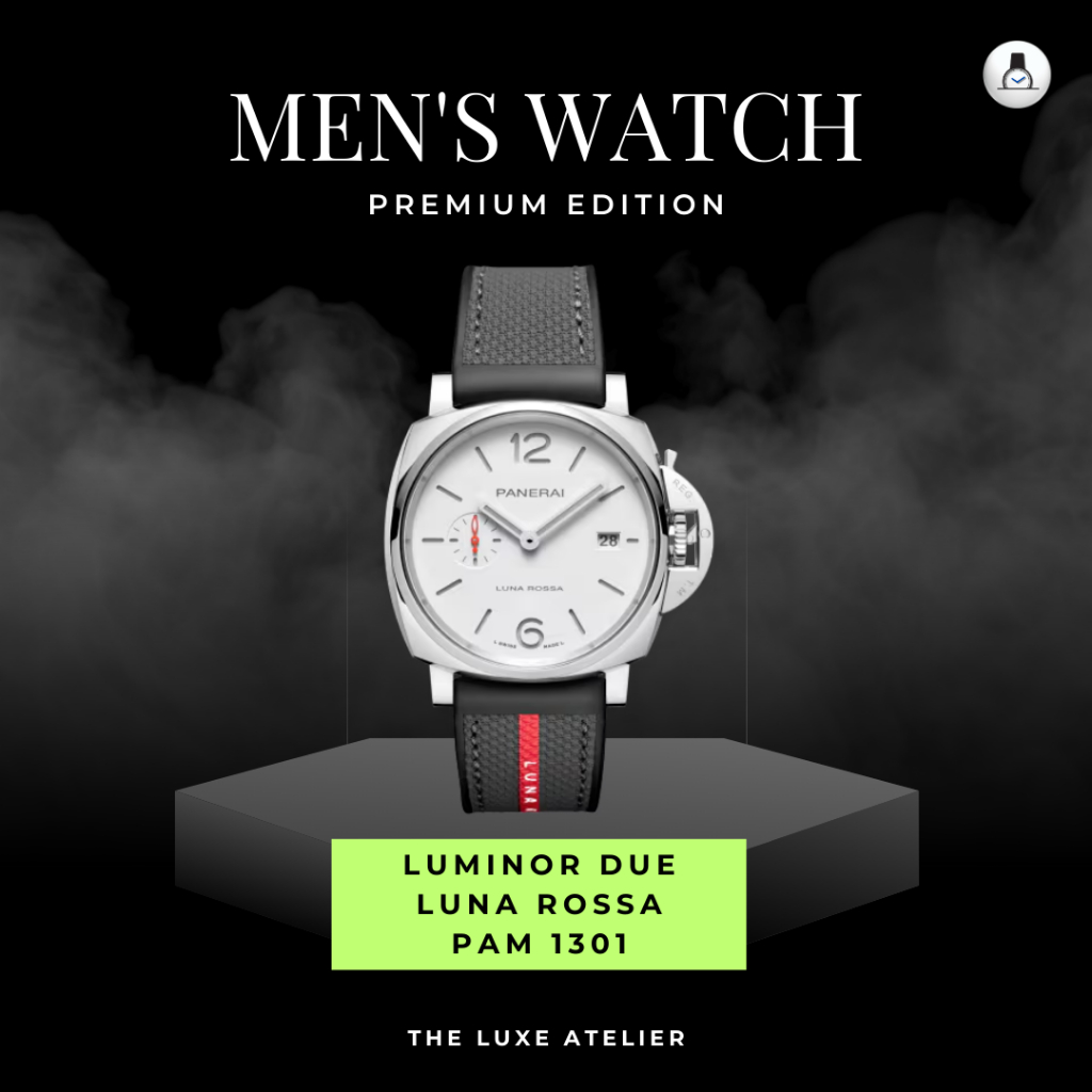 LUXURY MAN WATCH/JAM TANGAN MEWAH PRIA PANERAI LUMINOR DUE LUNA ROSSA PAM 1301 AUTOMATIC