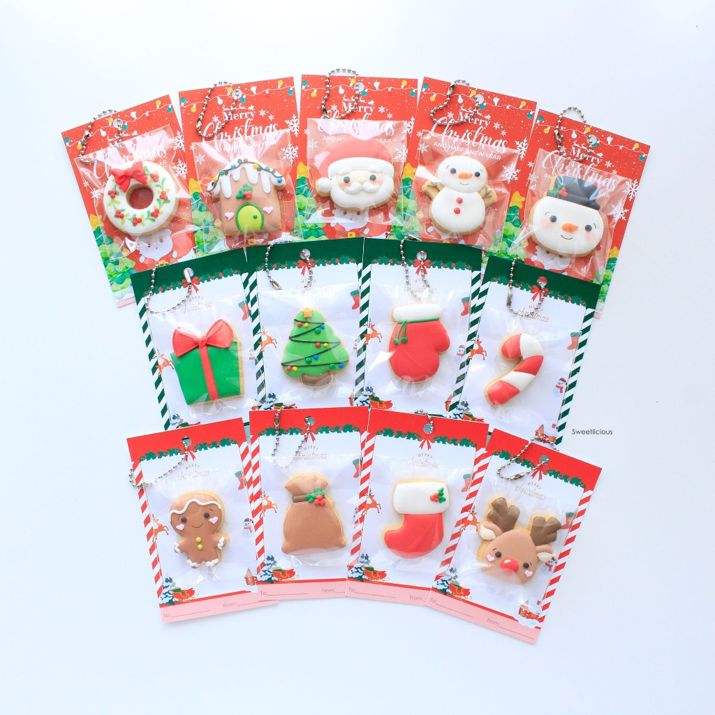 

Christmas Mini Cookies Background Paper | Kukis Natal - (Min 5pack) Christmas Cookies / Xmas Cookies / Sugar Cookies / Kukis Hias / Decorated Cookies