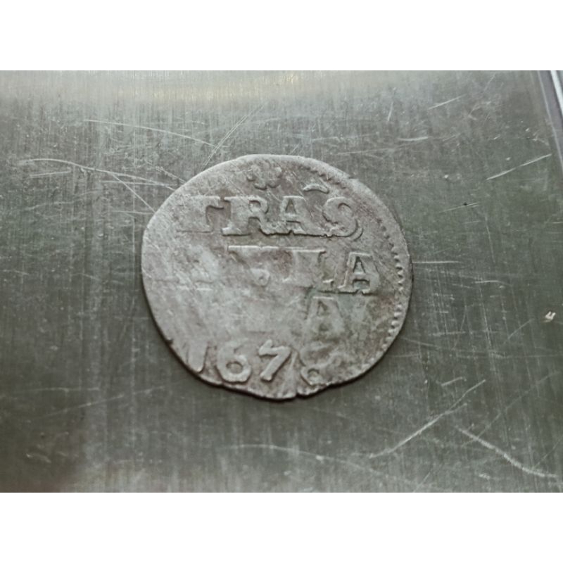 koin perak trasisvlania 2 stuiver 1678 eror double struck