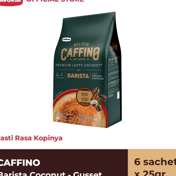 

HARGA BERSAHABAT Caffino Barista Coconut Gusset Bubuk Kopi 6 Sachet x 25g