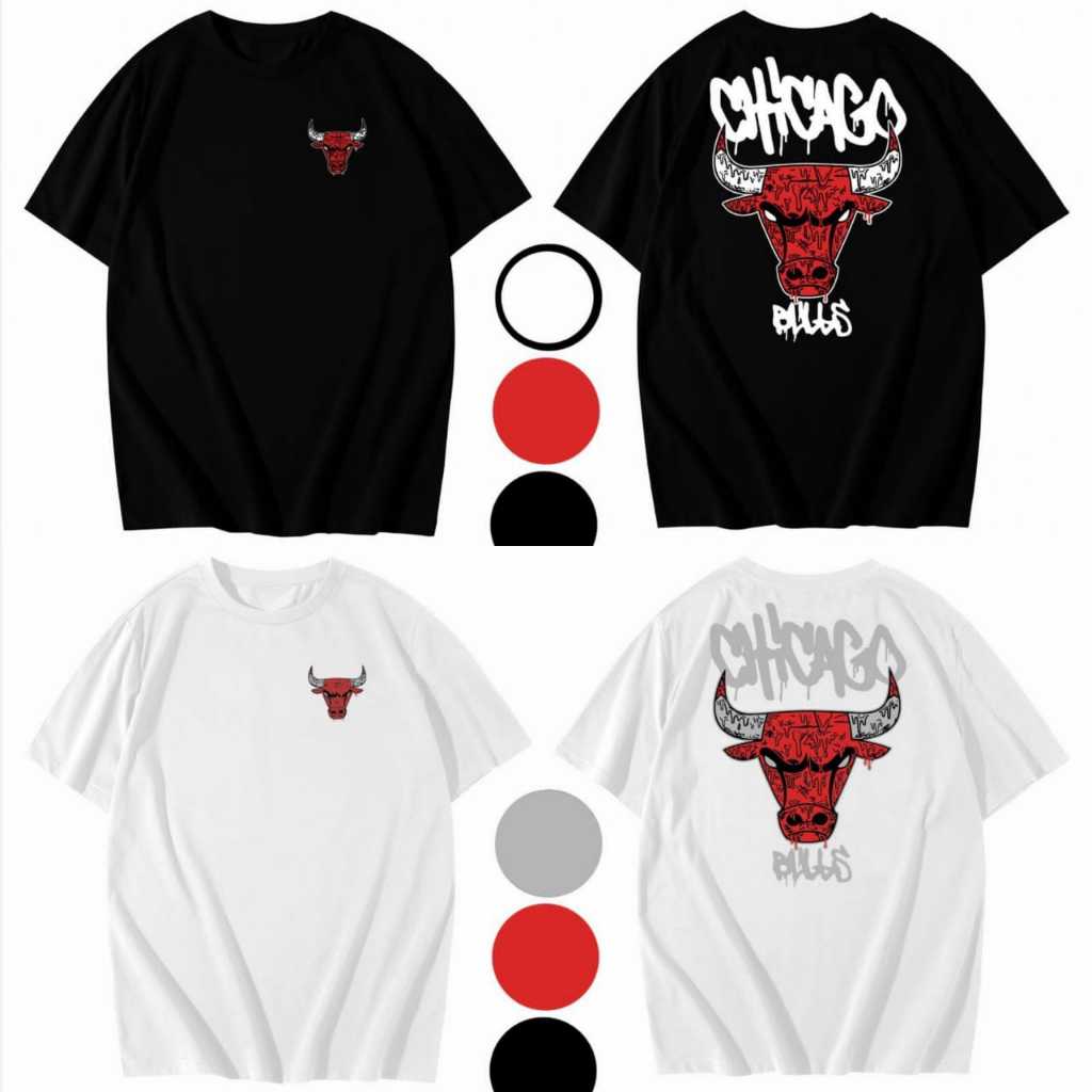 KAOS NBA CHIGAGO I KAOS BANTENG PDI I SIZE JUMBO M L XL XXL XXXL I KAOS BRANDED