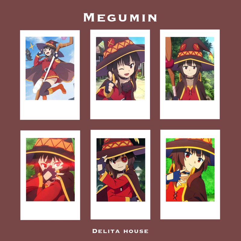 Polaroid Anime konosuba megumin aqua satou kazuma