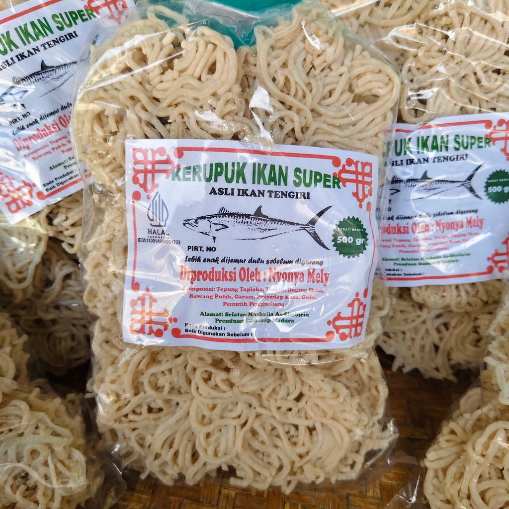 Kerupuk Ikan Tenggiri Super 500 Gram Krupuk Pattola Ikan Tengiri Asli Mentah Khas Madura