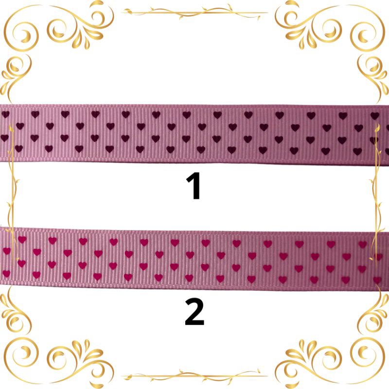 

Pita Grosgrain Love Kecil 1,6cm / Pita Motif / Pita Karakter per yard