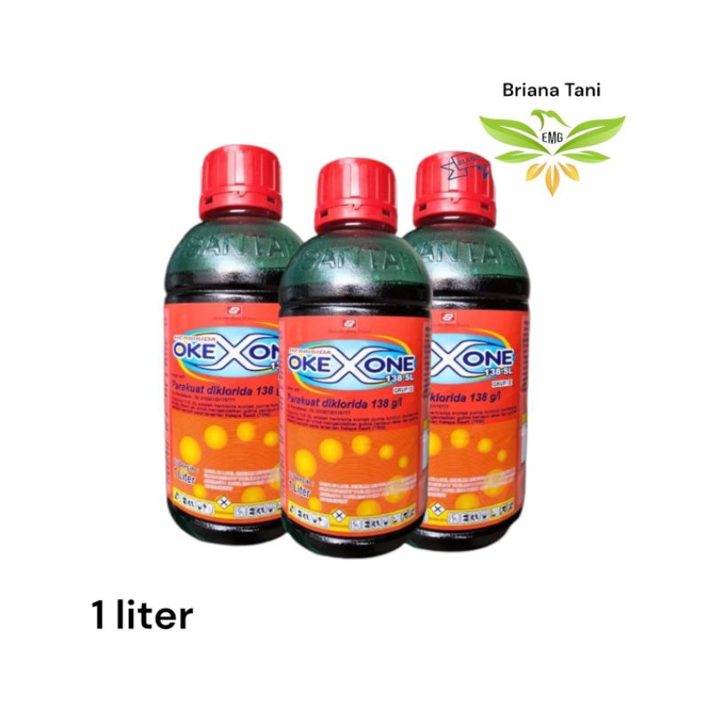 ￼OKEXONE 138SL 1 Liter Herbisida Parakuat Diklorida 138 g/l Pembasmi Rumput Pada Tanaman Santani Agr