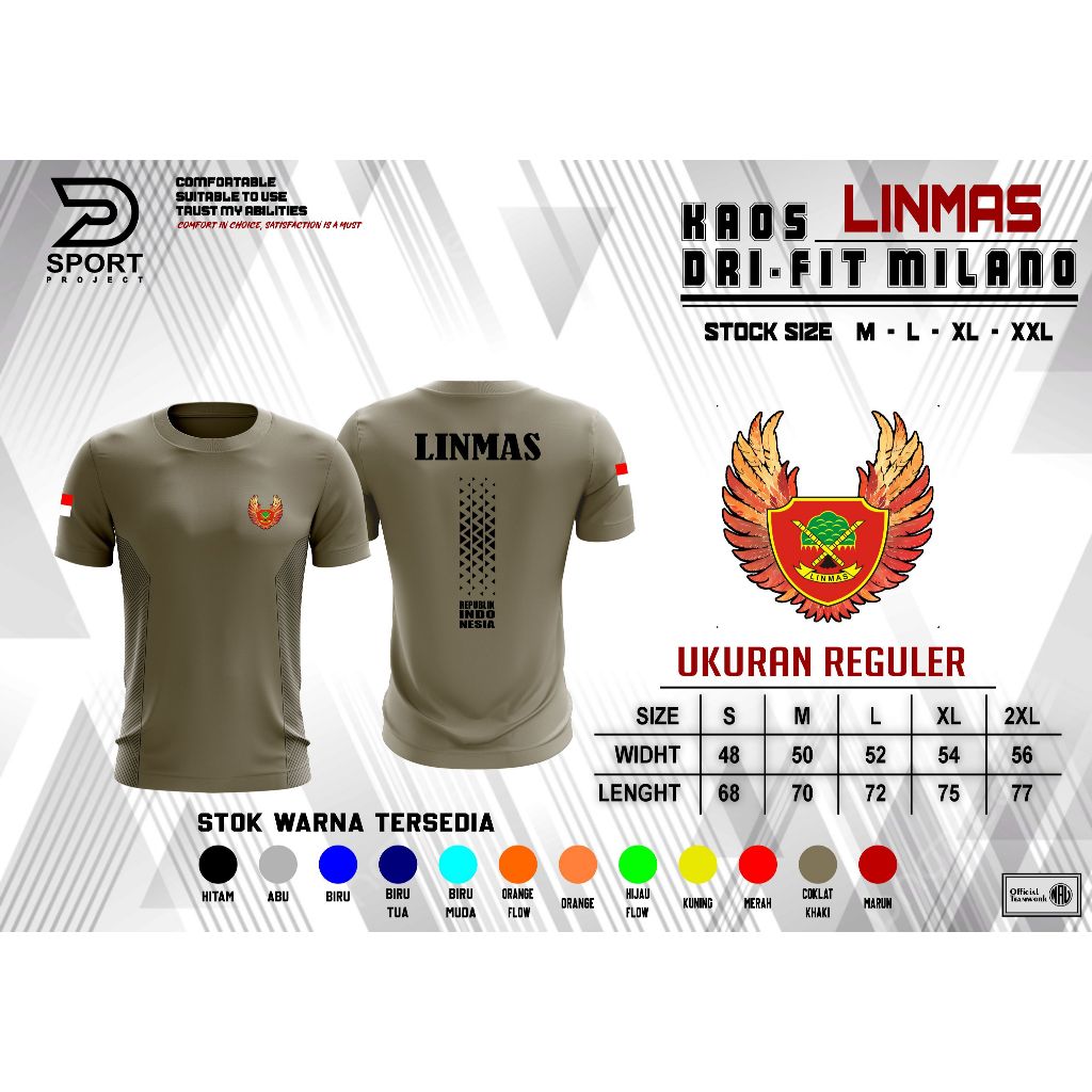 Kaos LINMAS / Jersey Drifit LINMAS / Baju LINMAS