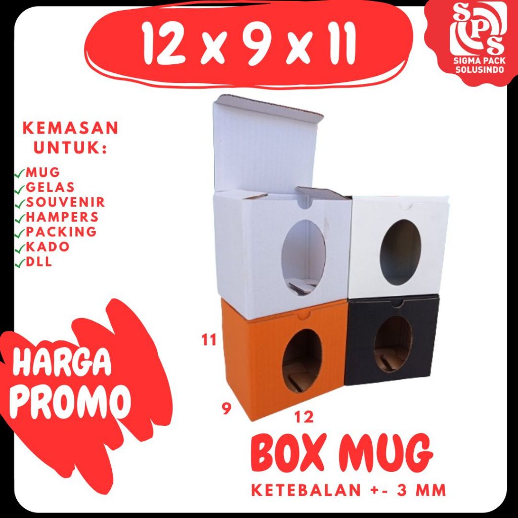 

Kardus Mug 12x9x11 Box Dus Packing Kotak Kemasan Karton Gelas Souvenir Hampers