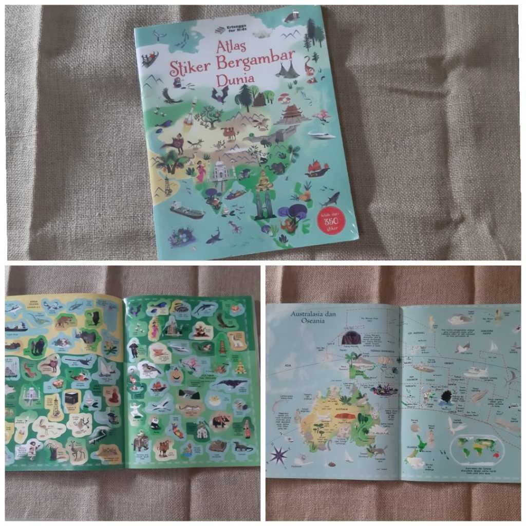 Atlas Stiker Bergambar Dunia buku anak bekas second preloved