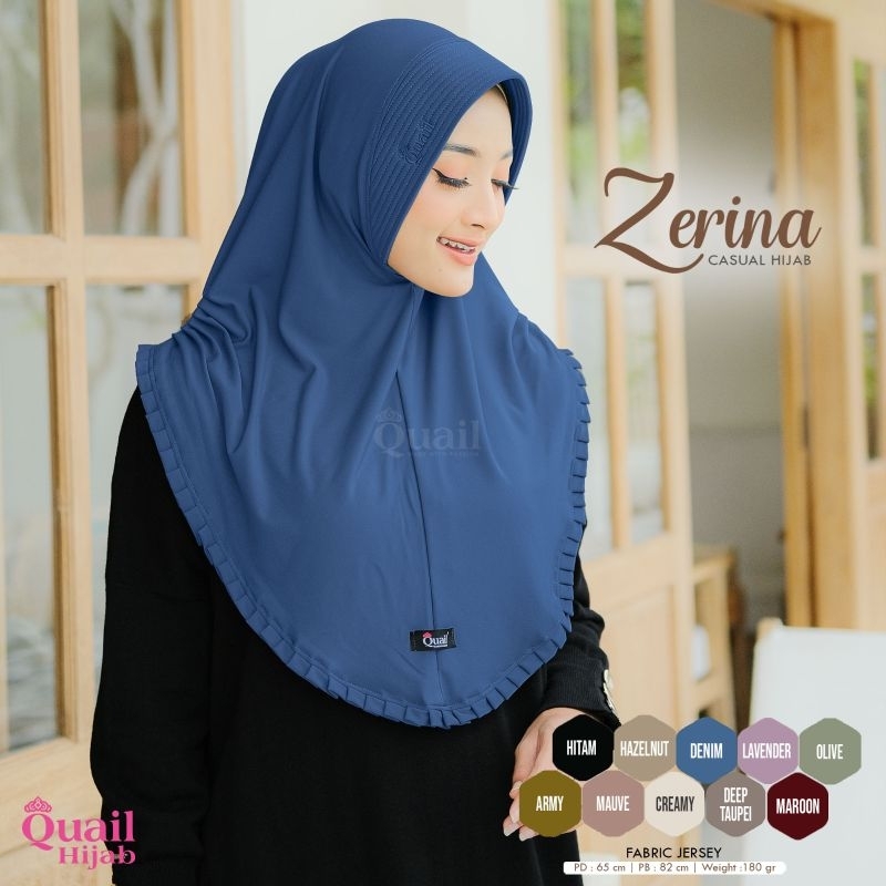 ZERINA DAILY HIJAB, DAILY HIJAB DENGAN AKSEN REMPEL DAN KERUT SAMPING KANAN KIRI, NYAMAN DIPAKAI SEH