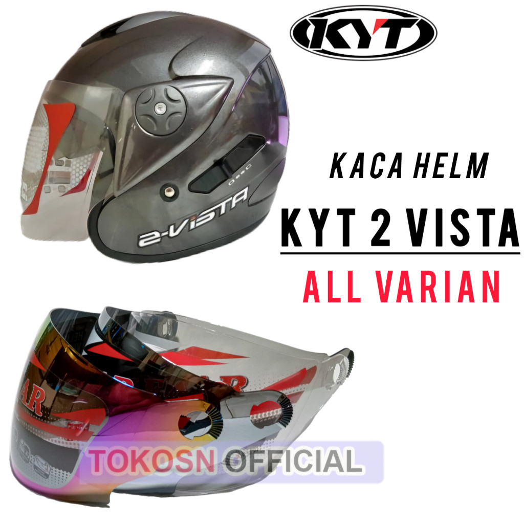 Kaca helm KYT 2 VISTA visor helmet kyt 2VISTA silver pelangi hitam bening