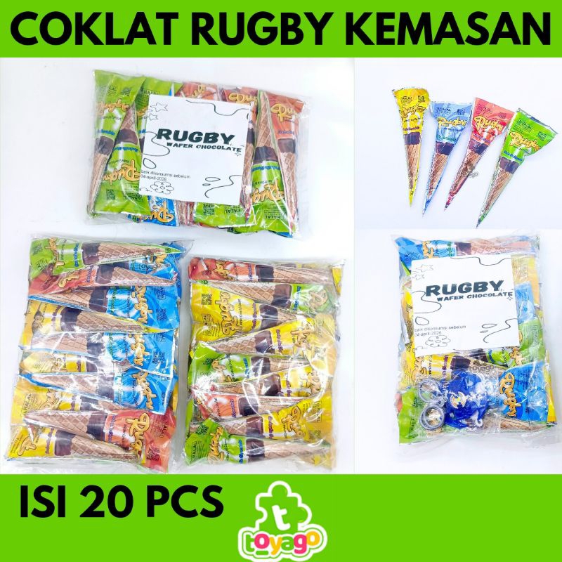 

COKLAT RUGBY KEMASAN ISI 20 PCS GROSIR MURAH (Coklat Rugby Toyago Toys)