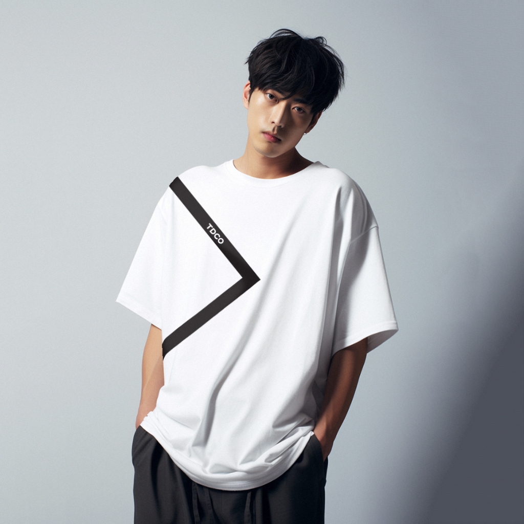 Kaos Oversize Scuba "Triangle Line Tdco" Putih MTK41 Hitam MTV66 Navy MTV67 Khaki MTV68 Maroon MTV69