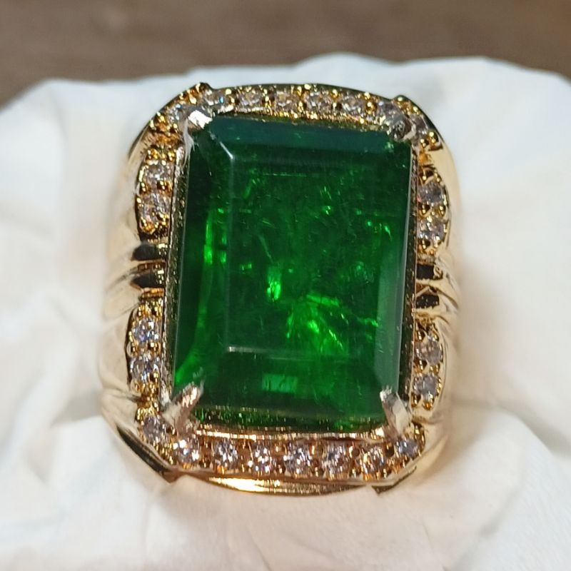 CINCIN BATU ZAMRUD RUSIA KOTAK ASLI MEWAH