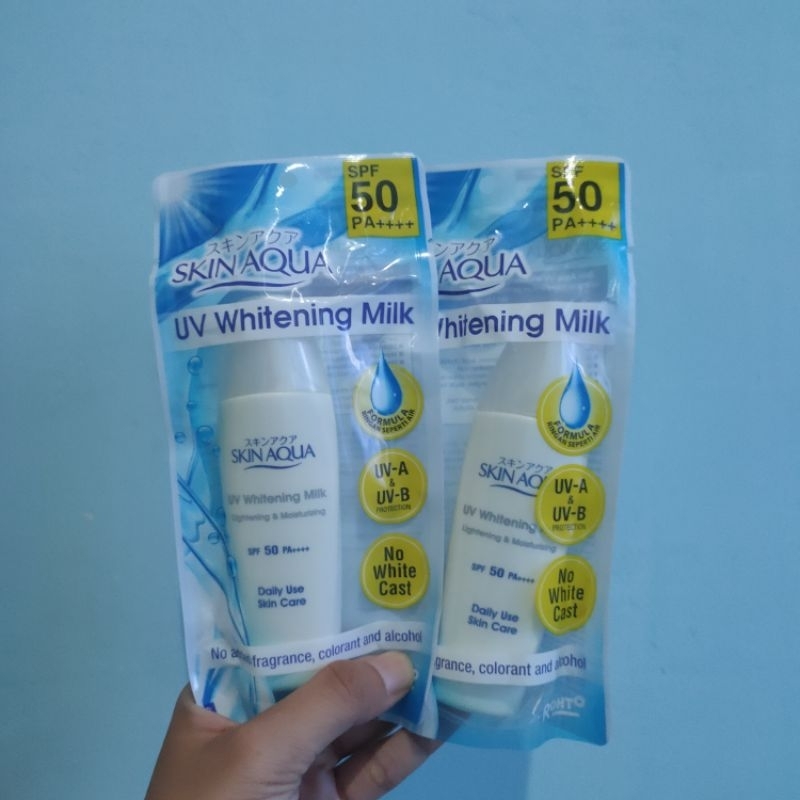 Skin Aqua UV Whitening Milk SPF 50 PA++++ | Sunscreen Skin Aqua Tutup Putih
