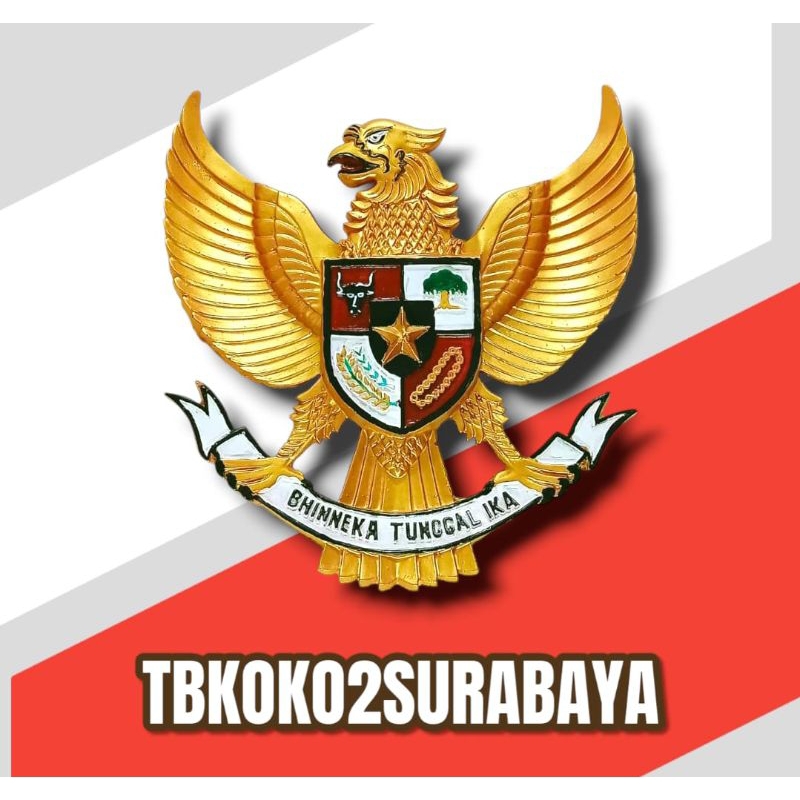HIASAN DINDING PATUNG GARUDA PANCASILA 3 DIMENSI FIBER LOGO GARUDA GOLD