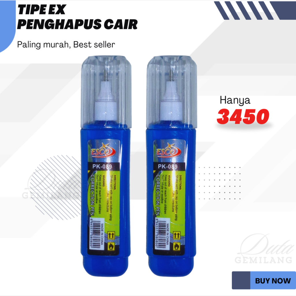 

Correction Fluid Pen / Tipex / Ujung Tip Besi / Tip-ex Cair / PK-089